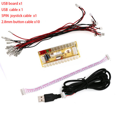Μηδενική καθυστέρηση ελεγκτής πλακέτας καλωδίου USB PC & Raspberry Pi Control Retro Arcade Handle PCB Joystick 5V Led Light Button Encoder