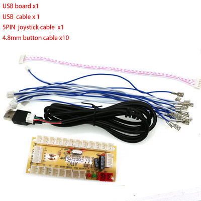 Μηδενική καθυστέρηση ελεγκτής πλακέτας καλωδίου USB PC & Raspberry Pi Control Retro Arcade Handle PCB Joystick 5V Led Light Button Encoder