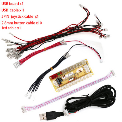 Μηδενική καθυστέρηση ελεγκτής πλακέτας καλωδίου USB PC & Raspberry Pi Control Retro Arcade Handle PCB Joystick 5V Led Light Button Encoder