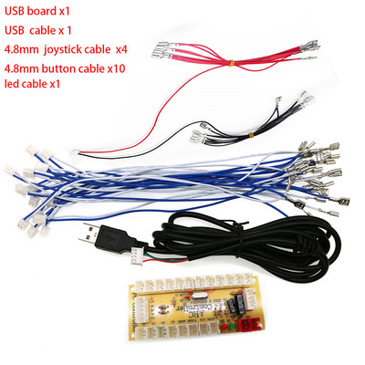 Μηδενική καθυστέρηση ελεγκτής πλακέτας καλωδίου USB PC & Raspberry Pi Control Retro Arcade Handle PCB Joystick 5V Led Light Button Encoder