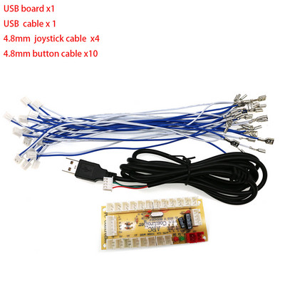 Μηδενική καθυστέρηση ελεγκτής πλακέτας καλωδίου USB PC & Raspberry Pi Control Retro Arcade Handle PCB Joystick 5V Led Light Button Encoder