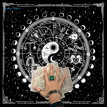 12 съзвездия Покривка за карти Таро Астрология Таро Плат за колода за магьосничество