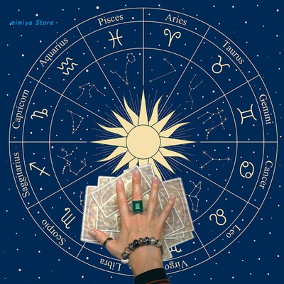 12 žvaigždynų Taro kortos staltiesė Astrologija Taro raganavimo paklodė