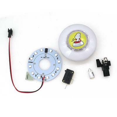 Buton strălucitor colorat, 12 V, margine iluminată, culoare automată RGB, tip de floare cu lumină, cu microcomutator, automat de jocuri cu macara