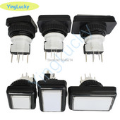 Yinglucky 1pcs 27mm 44mm LED Τετράγωνο arcade παιχνίδι Κονσόλα Push Button with Micro Switch，28mm Στρογγυλό κουμπί Arcade με φωτιζόμενο