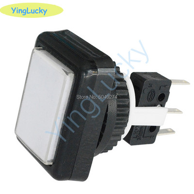 Yinglucky 1pcs 27mm 44mm LED Τετράγωνο arcade παιχνίδι Κονσόλα Push Button with Micro Switch，28mm Στρογγυλό κουμπί Arcade με φωτιζόμενο