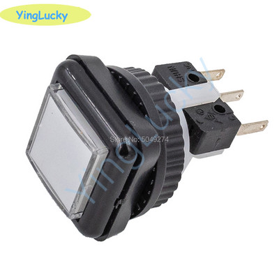 Yinglucky 1pcs 27mm 44mm LED Τετράγωνο arcade παιχνίδι Κονσόλα Push Button with Micro Switch，28mm Στρογγυλό κουμπί Arcade με φωτιζόμενο