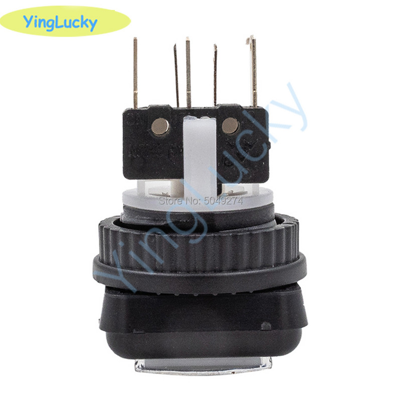 Yinglucky 1pcs 27mm 44mm LED Τετράγωνο arcade παιχνίδι Κονσόλα Push Button with Micro Switch，28mm Στρογγυλό κουμπί Arcade με φωτιζόμενο