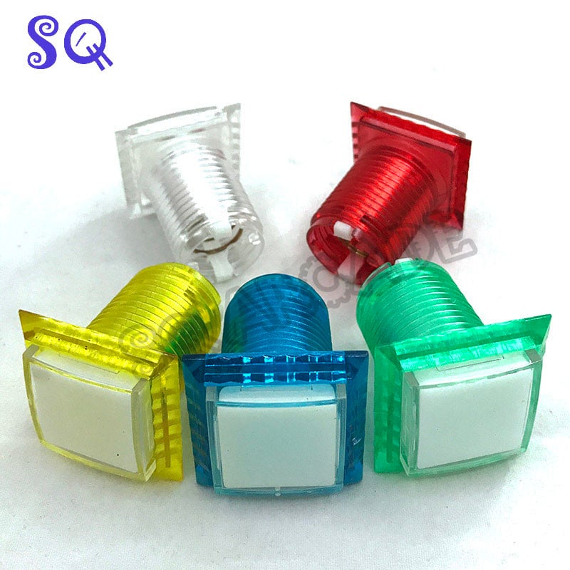 10db/készlet 32mm-es LED-es világító árkád gomb 12V négyzet alakú nyomógomb mikrokapcsolóval érmével működő játékokhoz 10 szín