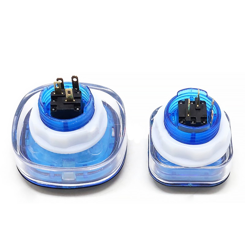 Κουμπί 35 χιλιοστών 50 χιλιοστών τετράγωνο LED φωτιζόμενο μπλε φως 5V 12V Arcade Switch Κέρμα Παιχνίδι Πωλητής Ντουλάπα DIY