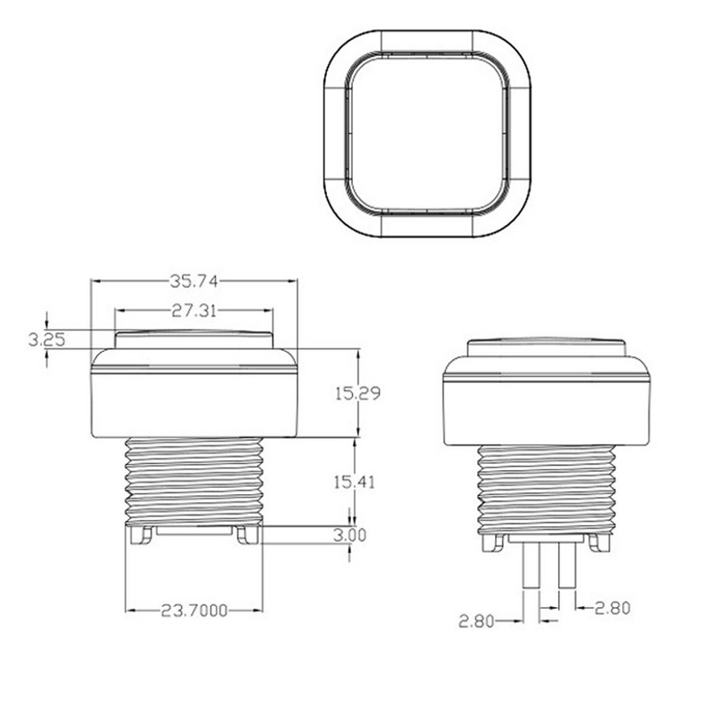 Κουμπί 35 χιλιοστών 50 χιλιοστών τετράγωνο LED φωτιζόμενο μπλε φως 5V 12V Arcade Switch Κέρμα Παιχνίδι Πωλητής Ντουλάπα DIY