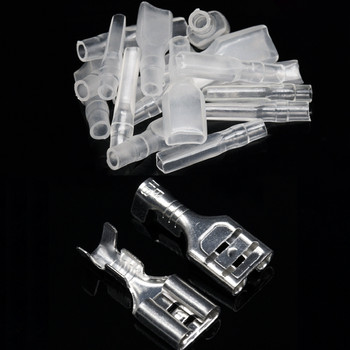 100 бр. 2,8 mm 4,8 mm 6,3 mm клеми за кримпване със силиконов калъф, женски бърз конектор за аркадна пръчка Hitbix Mixbox кабелни проводници