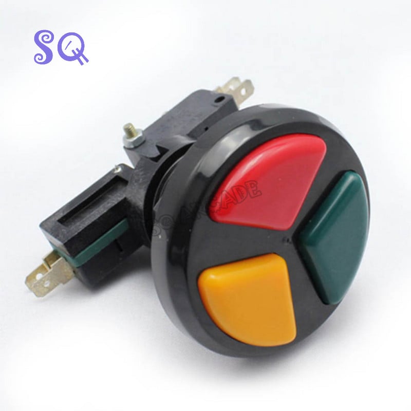 1 τεμ. 3 σε 1 κουμπιά Arcade Machine Ενσωματωμένα για παιχνίδια Arcade Αξεσουάρ ανταλλακτικών Microswitch Machine