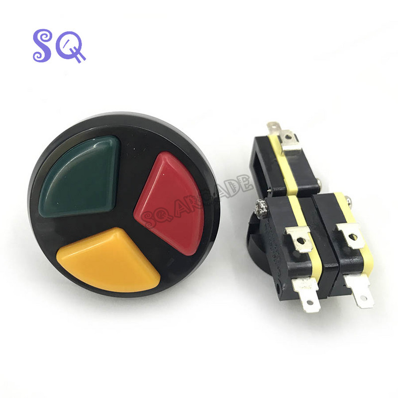 1 τεμ. 3 σε 1 κουμπιά Arcade Machine Ενσωματωμένα για παιχνίδια Arcade Αξεσουάρ ανταλλακτικών Microswitch Machine