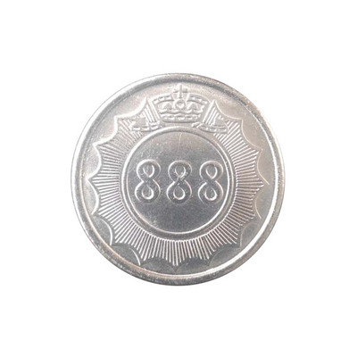 10 tk 25 * 1,85 mm roostevabast terasest arkaadmängu mündiga Pentagrami kroon või 888 märgid