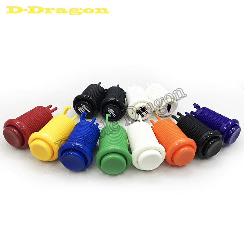 Spalvingas arkadinis mygtukas Purpurinis Happ amerikietiško stiliaus ilgas su jungikliu, skirtas Multi Arcade MAME Jamma žaidimui