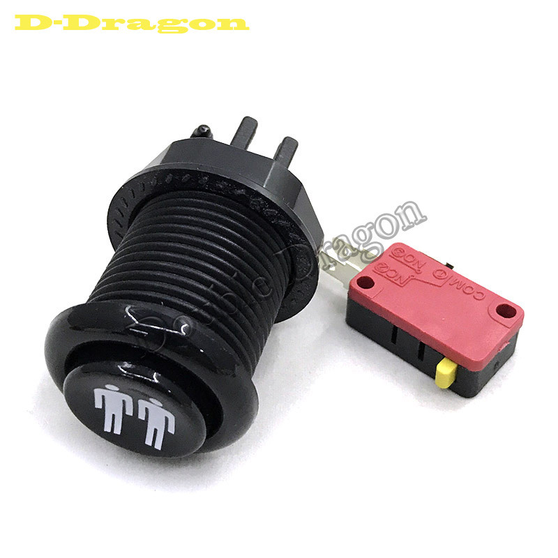 Spalvingas arkadinis mygtukas Purpurinis Happ amerikietiško stiliaus ilgas su jungikliu, skirtas Multi Arcade MAME Jamma žaidimui