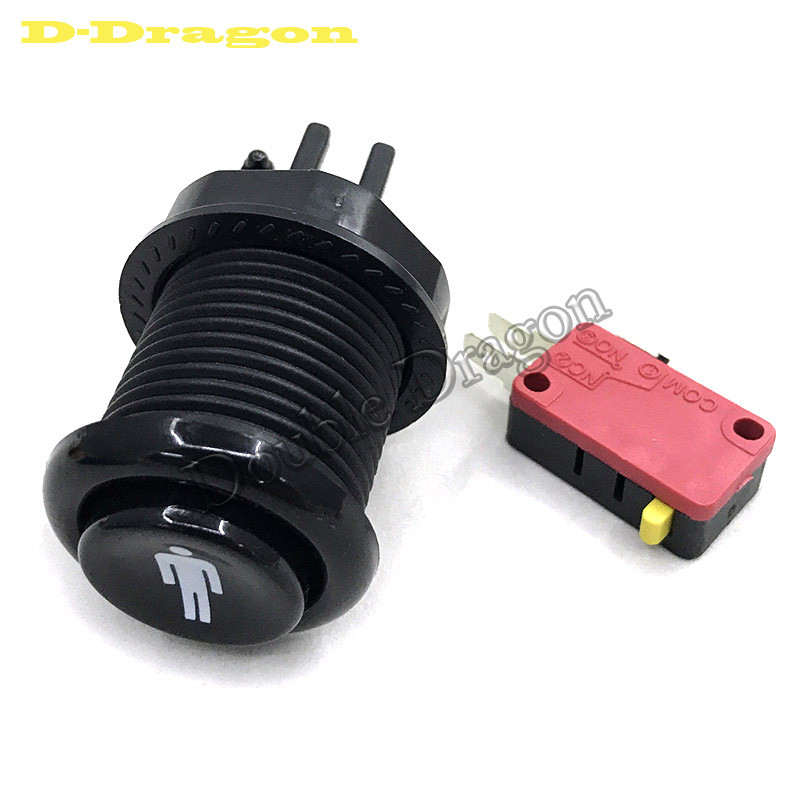 Spalvingas arkadinis mygtukas Purpurinis Happ amerikietiško stiliaus ilgas su jungikliu, skirtas Multi Arcade MAME Jamma žaidimui