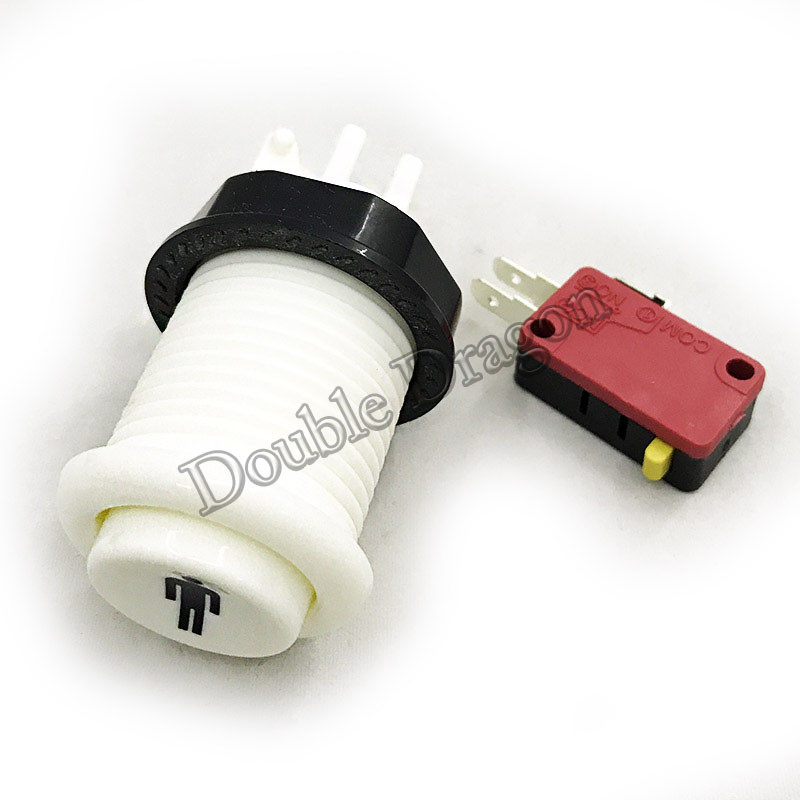 Spalvingas arkadinis mygtukas Purpurinis Happ amerikietiško stiliaus ilgas su jungikliu, skirtas Multi Arcade MAME Jamma žaidimui