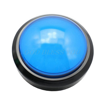 100 mm голям кръгъл LED бутон, осветен с микропревключвател за части на машината за аркадни игри „Направи си сам“ DC12V Голям куполен превключвател за осветление