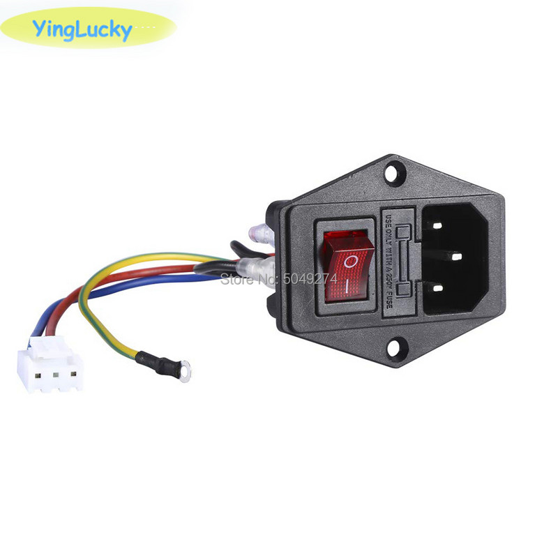 yinglucky jamma ON/OFF lüliti Toitejuhtme sisepistikuga pistikupesa Jamma mängusaalimasina IO lüliti kaitsmega