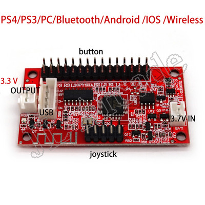 USB Arcade Zero Delay Kursorsviras kodētājs PCB galda spēļu kontrolieris PS3 PS4 Android IOS bezvadu Bluetooth bez akumulatora kabeļa