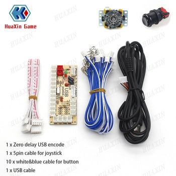 1 Set Zero Delay With 5V Arcade Game USB Encoder Joystick pushtoons kit for PC MAME Raspberry Pi Retropie Projects Perfect