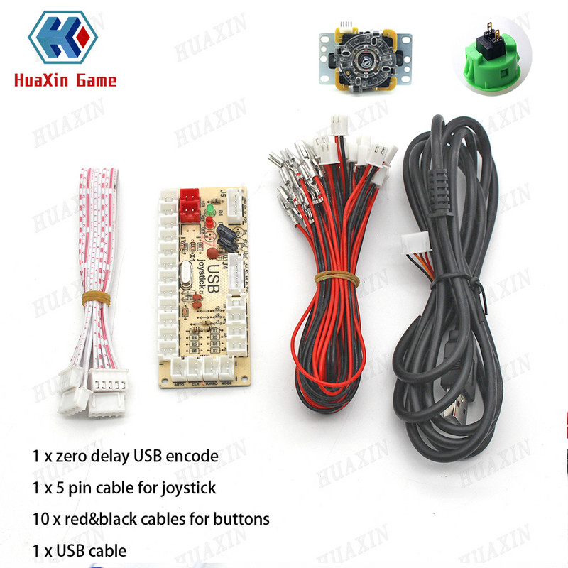 1 Seadke nullviivitus 5 V arkaadmängu USB kodeerijaga Joystick nuppude komplekt PC jaoks MAME Raspberry Pi Retropie Projects Perfect