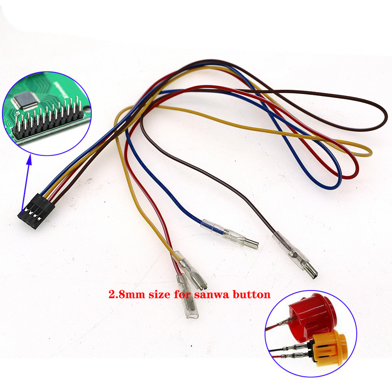 Cabl de interfață Dupont pentru PC Arcade PS3 XIN Mo Encoder USB 2,8 MM 4,8 MM Terminal femela pentru butoanele Joystick SANWA