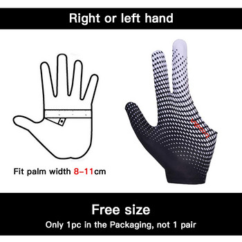 Γάντι μπιλιάρδου 1 τμχ Αντιολισθητικό αθλητικό γάντι Cue Sport γάντι με 3 δάχτυλα σούπερ ελαστικό αθλητικό γάντι που ταιριάζει στο αριστερό ή στο δεξί χέρι