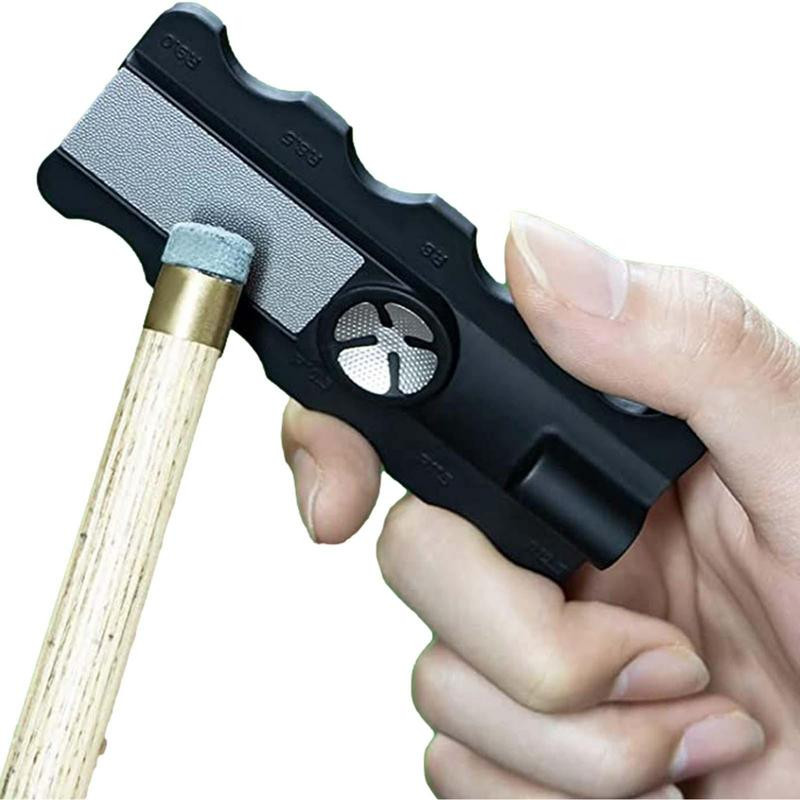 Juodas 5 viename baseino lazdos antgalio įrankis, biliardo snukerio lazdelės kirptuvas / sriegiklis / lygintuvas / formuotojas / burnisher lazdos priežiūros įrankis