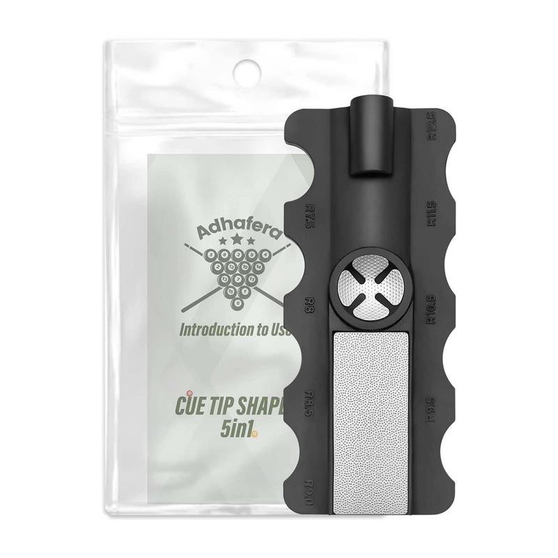 Juodas 5 viename baseino lazdos antgalio įrankis, biliardo snukerio lazdelės kirptuvas / sriegiklis / lygintuvas / formuotojas / burnisher lazdos priežiūros įrankis