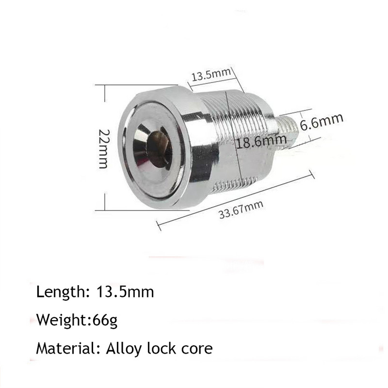 1 ühik 13,5/ 25,8 mm mängusaalimasina osad lühikese sularaha ukse tööriistakasti torukujulised kaameralukud + sama numbriga klahvid arkaadmängumasina jaoks
