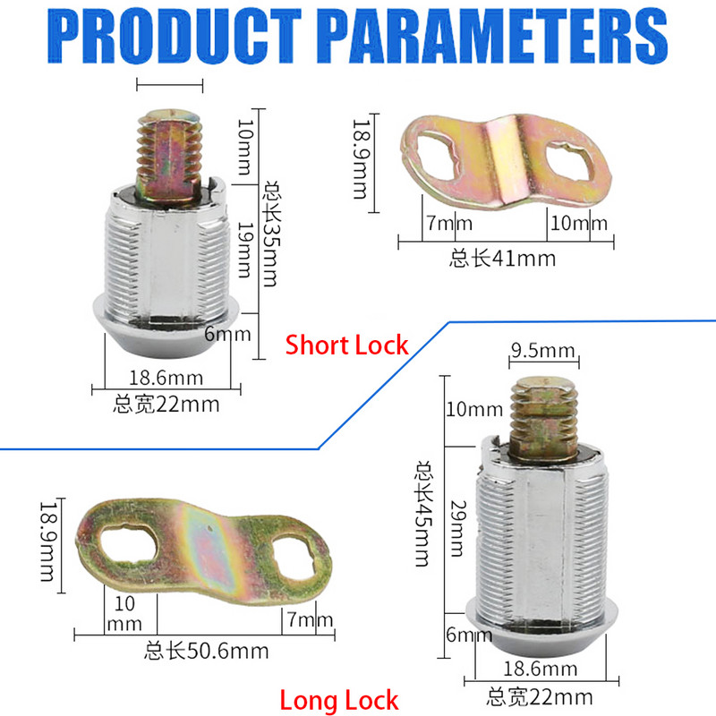 Cilindrinio tipo durų spyna su tuo pačiu numerio raktu geležinė / medinė spintelė Arkadinių žaidimų mašinų priedai „pasidaryk pats“