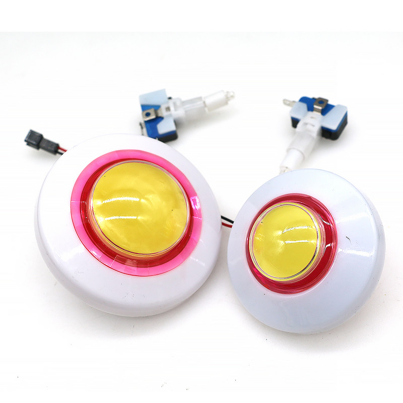 Buton de apăsare strălucitor colorat de 80 mm 100 mm, 12 V, margine iluminată, lumină automată de culoare cu micro comutator, distribuitor automat de jocuri cu macara
