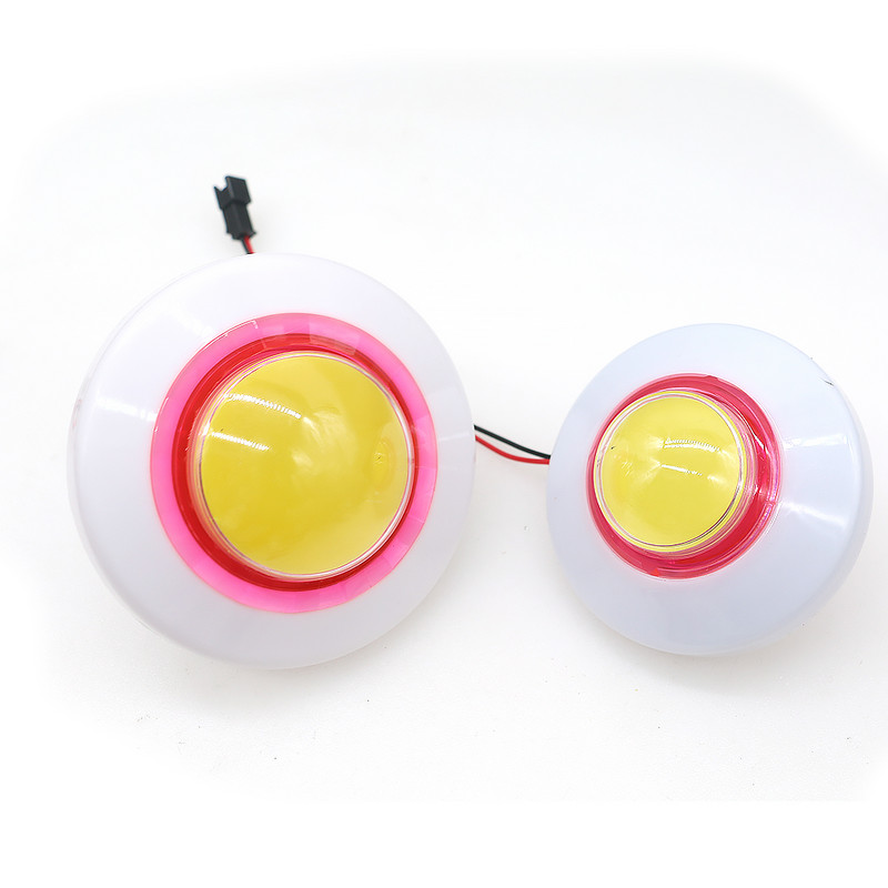 Buton de apăsare strălucitor colorat de 80 mm 100 mm, 12 V, margine iluminată, lumină automată de culoare cu micro comutator, distribuitor automat de jocuri cu macara