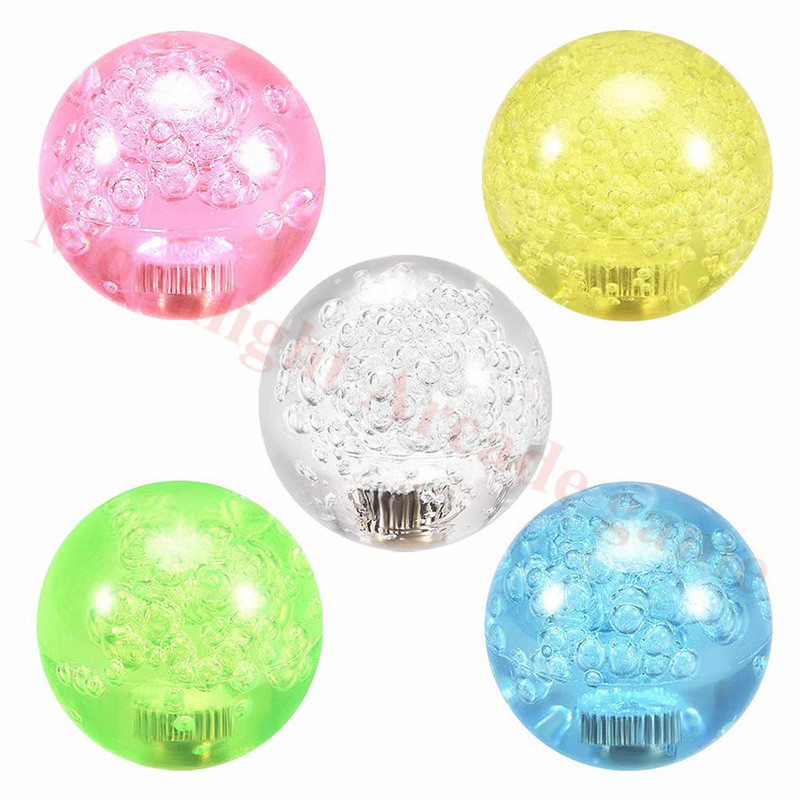 35 mm-es joystick golyós felső fogantyú Rocker kerek fej Árkádjáték barkács alkatrész csere kristály rózsaszín sárga kék zöld fehér 5 db