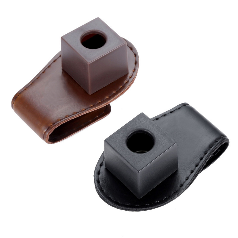 1 ΤΕΜ. Επαγγελματικά Αξεσουάρ Μπιλιάρδου Πισίνας Δερμάτινη μαγνητική θήκη για κιμωλία Φορητή τσάντα θήκης με δερμάτινο κλιπ με κιμωλία