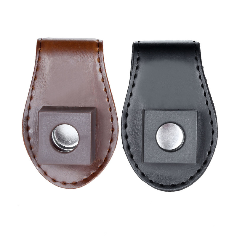 1 ΤΕΜ. Επαγγελματικά Αξεσουάρ Μπιλιάρδου Πισίνας Δερμάτινη μαγνητική θήκη για κιμωλία Φορητή τσάντα θήκης με δερμάτινο κλιπ με κιμωλία