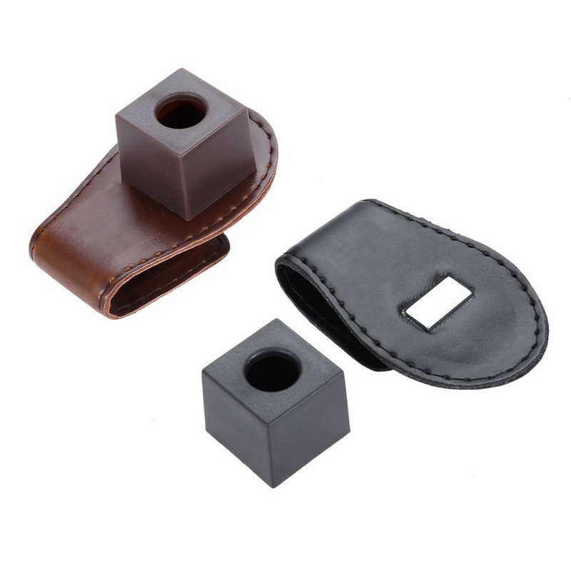 1 ΤΕΜ. Επαγγελματικά Αξεσουάρ Μπιλιάρδου Πισίνας Δερμάτινη μαγνητική θήκη για κιμωλία Φορητή τσάντα θήκης με δερμάτινο κλιπ με κιμωλία