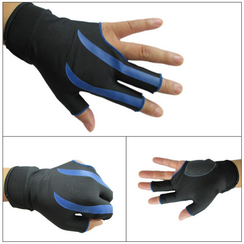 1Pc Unisex 3 Fingers Αντιολισθητικό παιχνίδι μπιλιάρδου Snooker Pool Cue-Shooter Γάντι ελαστικά ανταλλακτικά Lycra Για παίκτες ερασιτέχνες επαγγελματίες