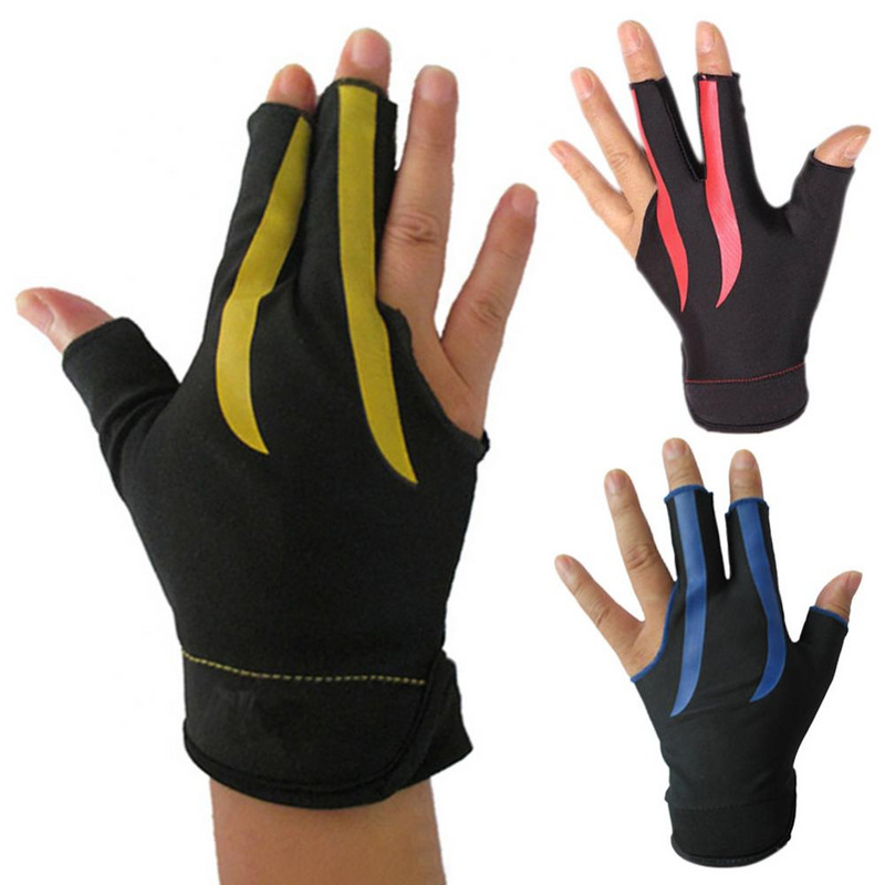 1Pc Unisex 3 Fingers Αντιολισθητικό παιχνίδι μπιλιάρδου Snooker Pool Cue-Shooter Γάντι ελαστικά ανταλλακτικά Lycra Για παίκτες ερασιτέχνες επαγγελματίες