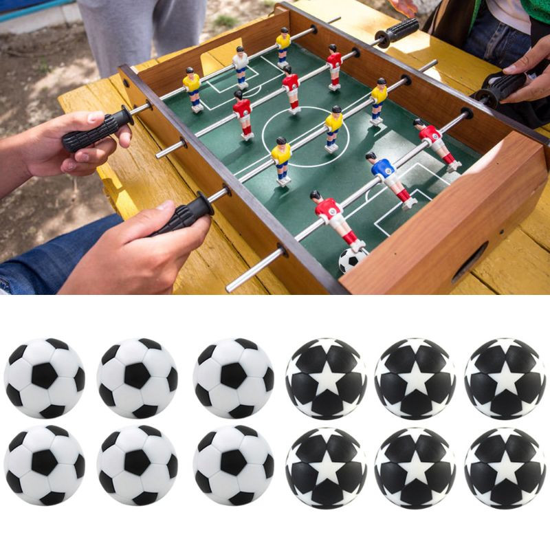 6 gab., 32 mm galda futbols, futbols, fussbols, futbola mašīnas piederumi, nomaiņas, mini melnā un baltā bumbiņa bērniem iekštelpu spēles