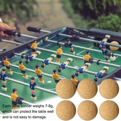 6/12pcs 36mm Cork Solid Wood Foosball Table Soccer Ball Football Balle Baby Foot Fussball Desktop Soccer Babyfoot