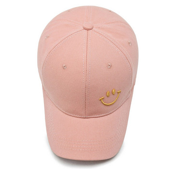 Μασίφ γυναικείο καπέλο μπέιζμπολ Καλοκαιρινό αντηλιακό καπέλο χαμόγελο Χαρακτήρα κέντημα Casual ρυθμιζόμενο ανδρικό καπέλο μπέιζμπολ Sunhat Golf Snapback