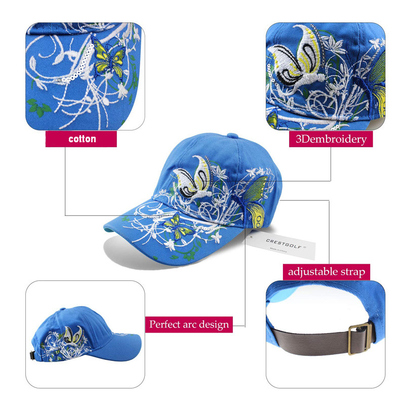 Crestgolf női golfsapkák, állítható, légáteresztő, hímzett napsapka sport baseball hálóhoz, kültéri napsapkákhoz