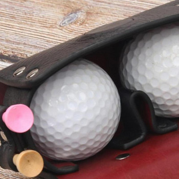 Външни торбички Чанти Калъф за пътуване Чанта за топка за голф Преносима чанта за съхранение на кръста PU кожа за голф Спорт Побира 2 топки и 4 тениски за голф