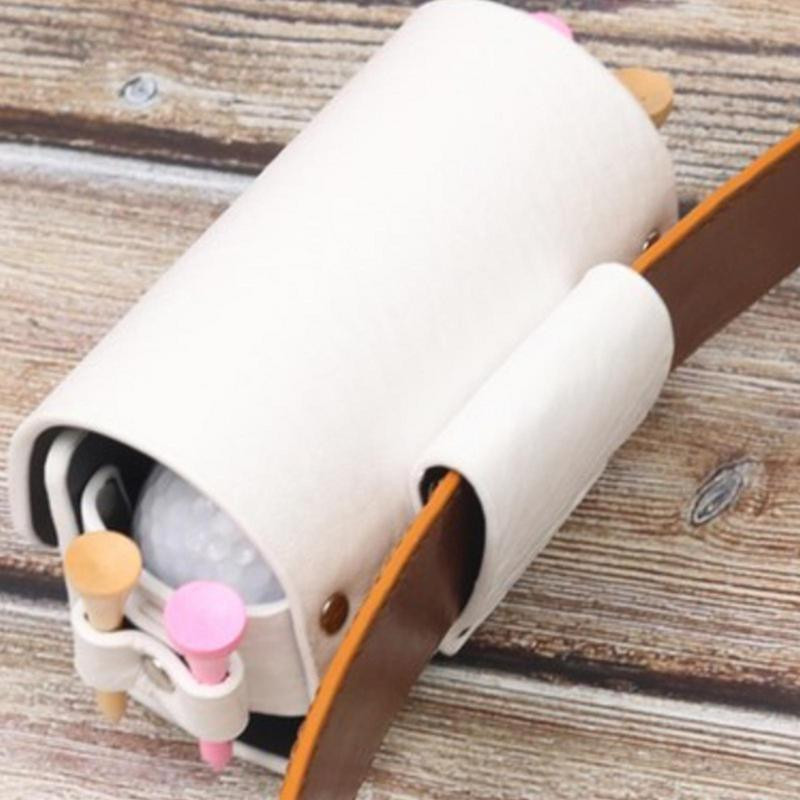 Lauko maišeliai Kelioninis dėklas Golfo kamuoliukų krepšys Nešiojamas juosmens laikymo krepšys iš PU odos, skirtas golfo sportui, telpa 2 kamuoliai ir 4 golfo marškinėliai