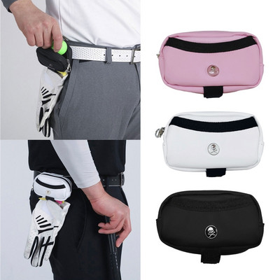 Outdoor Carry Bags Travel Case Golf Ball Bag Protection Bag Case Portable Waist Storage Bag PU Leather for Golf Sports