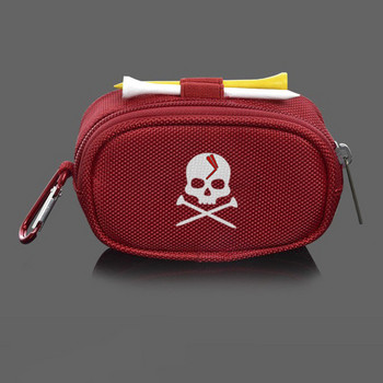Τσάντα μίνι γκολφ με μπάλα με 2 Tees Θήκη αποθήκευσης Φορητό Skull Golf Handbag Τσάντα Clutch Τσάντα φερμουάρ Carabiner Pack μέσης
